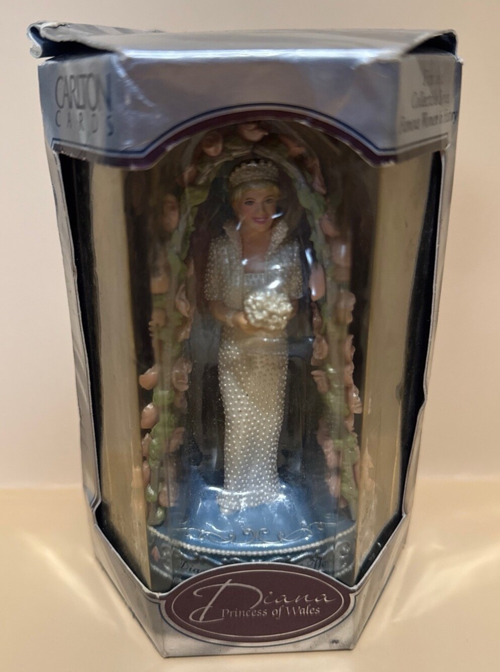 1998 Carlton Cards Heirloom Princess Diana Ornament Pearl Dress Famous Women